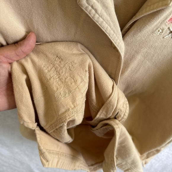 Teddi Beige Embroidered Button-Down Shirt - Picture 7 of 9